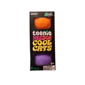 Schylling NeeDoh Teenie Cool Cat - Sensory Squeeze Toy - 3 Pack